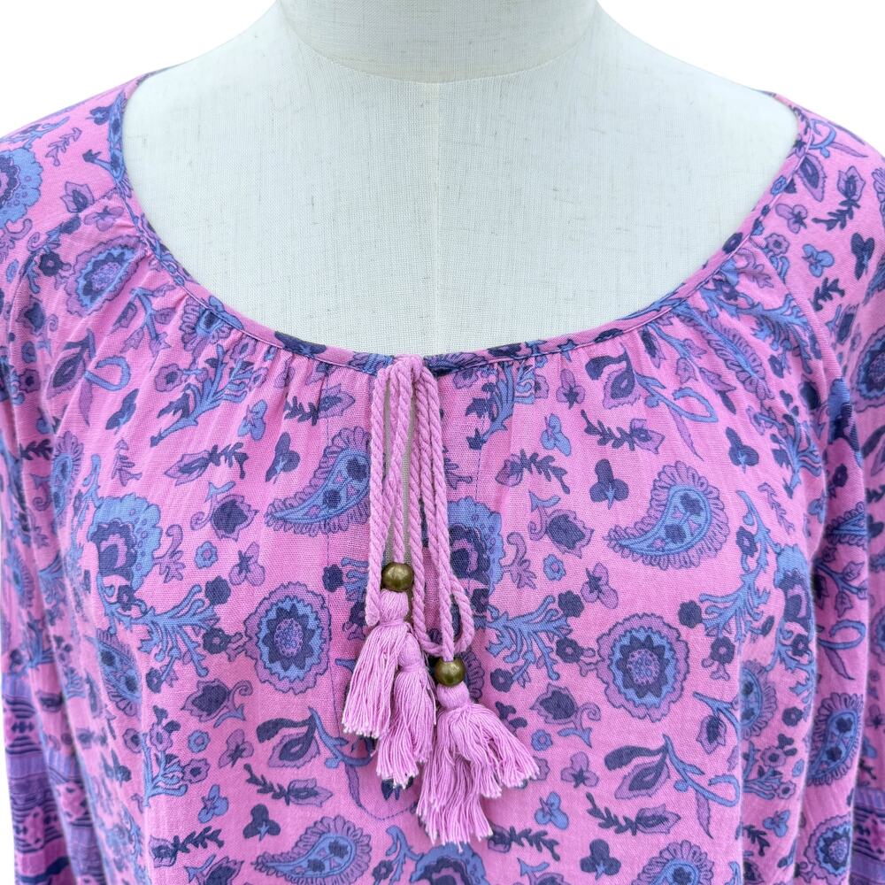 Spell & The Gypsy Journey Blouse Womens S Purple Peasant Top Boho Romantic - Picture 4 of 11